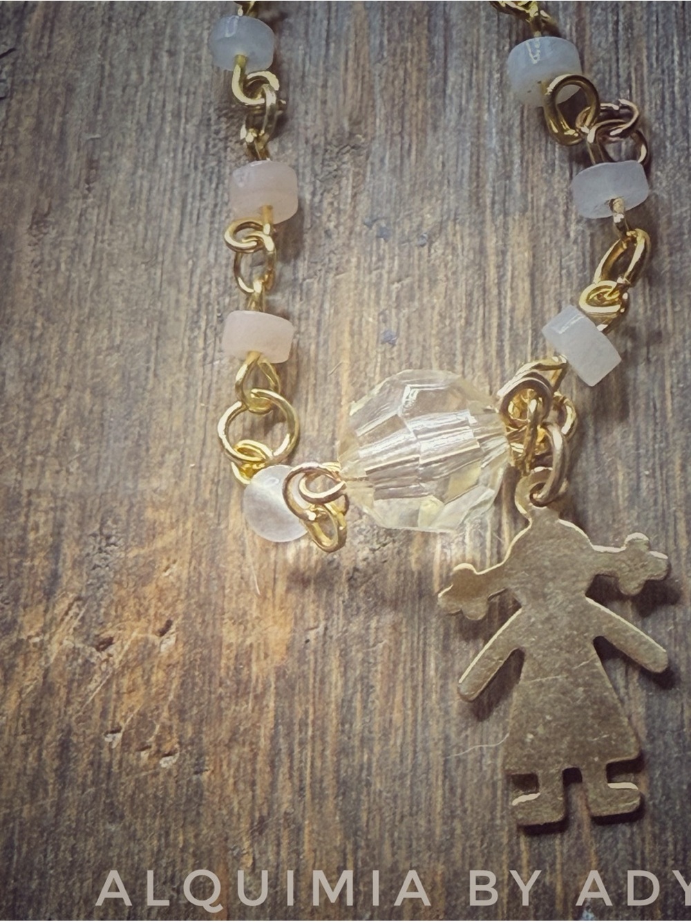 Pink Quartz Bracelet — Gold Wire Handmade